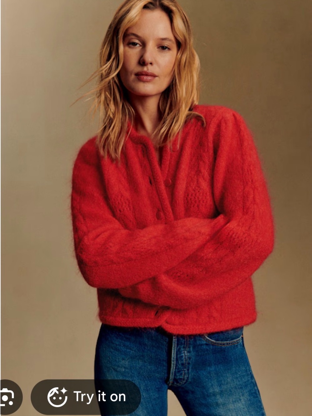 Sézane Evi Cardigan in red size M